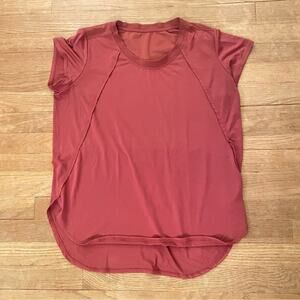 Maroon high low work out shirt top b24